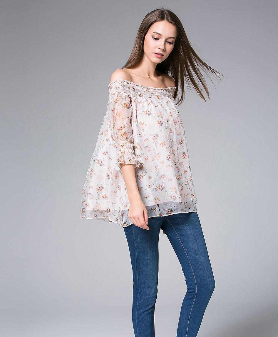 Tops - Flowers Printed silk georgette top